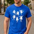 Ballet Ghost Dancer Spooky Dance Teacher Halloween Costume Men's Casual T-Shirt Royal Blue