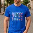 Battery Life Of A Nurse School Teacher Appreciation Men's Casual T-Shirt Royal Blue Battery Life Of A Nurse School Teacher Appreciation Men's Casual T-Shirt Royal Blue