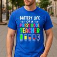 Battery Life Of a Preschool School Teacher School Week Men's Casual T-Shirt Royal Blue Battery Life Of a Preschool School Teacher School Week Men's Casual T-Shirt Royal Blue