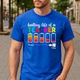 Battery Life Of a Teacher Shirt Thanksgiving Teacher Men's Casual T-Shirt Royal Blue