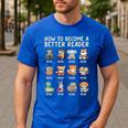 How To Become A Better Reader Animals Reading Teacher Men's Casual T-Shirt Royal Blue How To Become A Better Reader Animals Reading Teacher Men's Casual T-Shirt Royal Blue