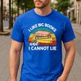 I Like Big Book Cant Lie Nerd School Librarian Teacher For Men Women Kids Men's Casual T-Shirt Royal Blue