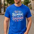Being Bilingual Is A Superpower ESL Teacher School Men's Casual T-Shirt Royal Blue