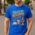 Biology Teacher Science Fueled By Mitochondria Coffee Men's Casual T-Shirt Royal Blue