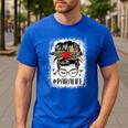 Bleached Teacher Para Life Paraprofessional Cute Messy Bun For Men Women Girls Kids Men's Casual T-Shirt Royal Blue
