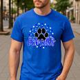 Blue Bobcats School Spirit Coquette Bow Mascot Teacher Men's Casual T-Shirt Royal Blue