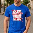 Bow Strawberry Kindergarten Is My Jam Teacher Kinder Team Men's Casual T-Shirt Royal Blue Bow Strawberry Kindergarten Is My Jam Teacher Kinder Team Men's Casual T-Shirt Royal Blue