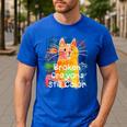 Broken Crayons Still Color Cat Teacher Men's Casual T-Shirt Royal Blue Broken Crayons Still Color Cat Teacher Men's Casual T-Shirt Royal Blue