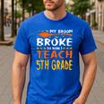 My Broom Broke So Now I Teach 5th Grade Halloween Teacher Men's Casual T-Shirt Royal Blue My Broom Broke So Now I Teach 5th Grade Halloween Teacher Men's Casual T-Shirt Royal Blue