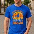 My Broom Broke So Now I Teach English Halloween Teacher Men's Casual T-Shirt Royal Blue