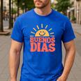 Buenos Dias Spanish Teacher Appreciation Back To School Men's Casual T-Shirt Royal Blue