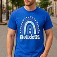Bulldogs School Mascot Rainbow Teacher Lover Men's Casual T-Shirt Royal Blue Bulldogs School Mascot Rainbow Teacher Lover Men's Casual T-Shirt Royal Blue