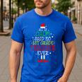 All Is Calm Said No 1st Grade Teacher Ever Christmas Teacher Men's Casual T-Shirt Royal Blue