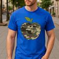 Camo Apple Camouflage Clothing School Student Camo Teacher Men Women Kids Men's Casual T-Shirt Royal Blue Camo Apple Camouflage Clothing School Student Camo Teacher Men Women Kids Men's Casual T-Shirt Royal Blue