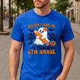 You Can't Scare Me I Teach 6th Grade Retro Teacher Halloween Men's Casual T-Shirt Royal Blue