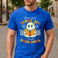 You Can't Scare Me I Teach Preschool Teacher Halloween Ghost Men's Casual T-Shirt Royal Blue