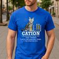 Cation Chemistry Humor Science Teacher Cat Pun Men's Casual T-Shirt Royal Blue