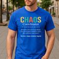 Chaos Coordinator Teacher Coworker Boss Appreciation Men's Casual T-Shirt Royal Blue