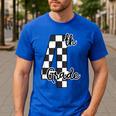 Checkered Fourth Grade Back To School Teachers Students Men's Casual T-Shirt Royal Blue