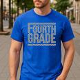 Checkered Fourth Grade Teacher Team Crew Back To School Men's Casual T-Shirt Royal Blue Checkered Fourth Grade Teacher Team Crew Back To School Men's Casual T-Shirt Royal Blue