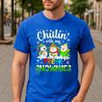 Chillin With My Pre-K Snowmies Christmas Teacher Xmas Men's Casual T-Shirt Royal Blue