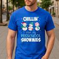 Chillin' With My Preschool Snowmies Teacher Christmas Men Women Kids Men's Casual T-Shirt Royal Blue
