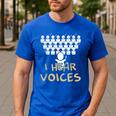 Choir Teacher Shirt I Hear Voices Chorister Tee Men's Casual T-Shirt Royal Blue