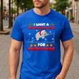 Christmas Math Teacher Hippopotenuse Math Lovers Xmas Men's Casual T-Shirt Royal Blue