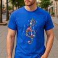 Christmas Musical Note Music Lover Teacher Sing Carols Jesus Men's Casual T-Shirt Royal Blue Christmas Musical Note Music Lover Teacher Sing Carols Jesus Men's Casual T-Shirt Royal Blue