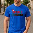 Christmas Science Teacher Santa Educator Chemical Elements Men's Casual T-Shirt Royal Blue