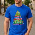Christmas Tree Made Of Crayons School Teacher Life Student Men's Casual T-Shirt Royal Blue Christmas Tree Made Of Crayons School Teacher Life Student Men's Casual T-Shirt Royal Blue