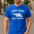 Civil War It Was A Blast History Teacher T-Shirt Men's Casual T-Shirt Royal Blue