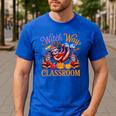 Way To Classroom Halloween Witch Three Cute Sloths Teacher Men's Casual T-Shirt Royal Blue Way To Classroom Halloween Witch Three Cute Sloths Teacher Men's Casual T-Shirt Royal Blue