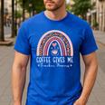 Coffee Gives Me Teacher Powers Leopard Rainbow Teacher Men's Casual T-Shirt Royal Blue Coffee Gives Me Teacher Powers Leopard Rainbow Teacher Men's Casual T-Shirt Royal Blue