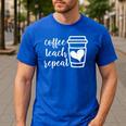 Coffee Teach Repeat Women's Misses Plus Size Teacher Men's Casual T-Shirt Royal Blue Coffee Teach Repeat Women's Misses Plus Size Teacher Men's Casual T-Shirt Royal Blue