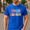 Color Special Education Squad Groovy Dream Team SPED Teacher Men's Casual T-Shirt Royal Blue Color Special Education Squad Groovy Dream Team SPED Teacher Men's Casual T-Shirt Royal Blue