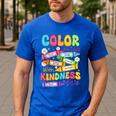 Color The World With Kindness Teachers Back To School Men's Casual T-Shirt Royal Blue