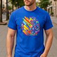 Colorful Brain Art Teacher Artist Painter Student Men's Casual T-Shirt Royal Blue Colorful Brain Art Teacher Artist Painter Student Men's Casual T-Shirt Royal Blue