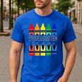 Colorful Crayon Kindergarten Team Tee For Teachers Students Men Women Kids Men's Casual T-Shirt Royal Blue