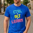 Computer Teacher Back To School Kids Ctrl Alt Learn Men's Casual T-Shirt Royal Blue Computer Teacher Back To School Kids Ctrl Alt Learn Men's Casual T-Shirt Royal Blue