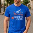 Computer Teacher Halloween Spooky Men Women Kids Men's Casual T-Shirt Royal Blue