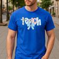 Coquette Bow Teach Teacher Happy First Day Back To School Men's Casual T-Shirt Royal Blue Coquette Bow Teach Teacher Happy First Day Back To School Men's Casual T-Shirt Royal Blue