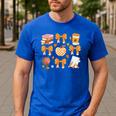 Coquette Bow Teacher Thanksgiving Fall Autumn Girls Women Men's Casual T-Shirt Royal Blue