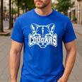 Cougars Teacher Student School Sports Fan Team Spirit Men's Casual T-Shirt Royal Blue