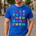 Counting 1-10 Learn To Count Number School Kids Teacher Men's Casual T-Shirt Royal Blue