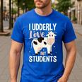 Cow Teacher Lover Men's Casual T-Shirt Royal Blue