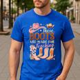 Cowboy Teacher These Boots Are Made-For Teaching School Men's Casual T-Shirt Royal Blue