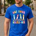 Get Your Cray-On Preschool Teacher Kindergarten Teacher Men's Casual T-Shirt Royal Blue