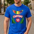 Crayon Box Fun Teacher Student Crayon Squad Halloween 2022 Men's Casual T-Shirt Royal Blue Crayon Box Fun Teacher Student Crayon Squad Halloween 2022 Men's Casual T-Shirt Royal Blue