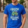 Creepin It Real Monster School Preschool Teacher Halloween Men's Casual T-Shirt Royal Blue Creepin It Real Monster School Preschool Teacher Halloween Men's Casual T-Shirt Royal Blue